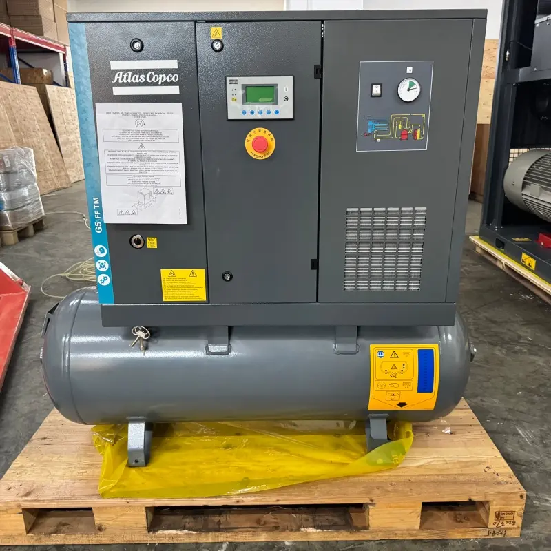 Atlas Copco G5 FF Pemampat Skru Disuntik Minyak 5.5 kW 7.5 HP Pengering Bersepadu Tulen