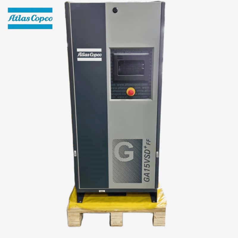 Atlas Copco GA15 VSD Plus FF 15kW 20HP Kelajuan Boleh Ubah Skru Pemampat Udara Disuntik Minyak Pengering Bersepadu