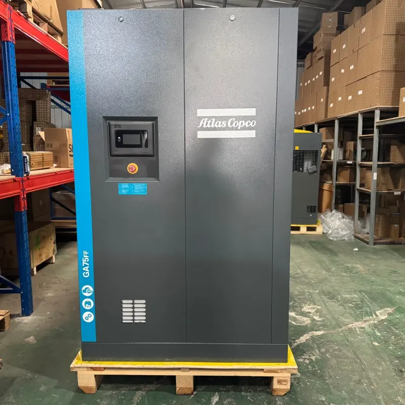 Atlas Copco GA75FF Pemampat Skru Disuntik Minyak 75 kW 100 HP Pengering Bersepadu Tulen