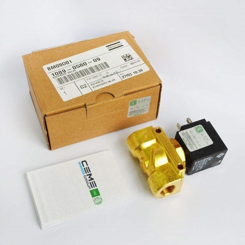 Atlas Copco Inverter Solenoid Valve GA37VSD Model Metal 1089058009 untuk pemampat perindustrian