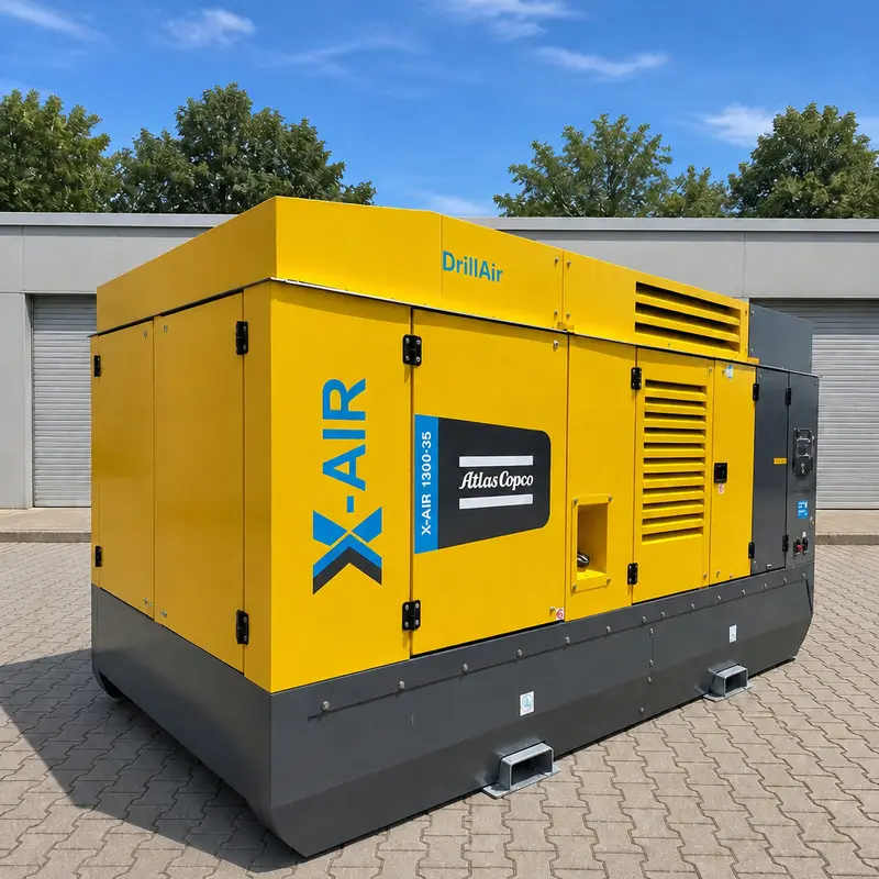Atlas Copco X-Air 1300 35 Pemampat Diesel Mudah Alih Besar 412kW 35Bar Penggerudian Tulen